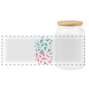 Motif triangulaire - Turquoise Pink - Boîte à biscuits avec couvercle en bois - blanc - Devant