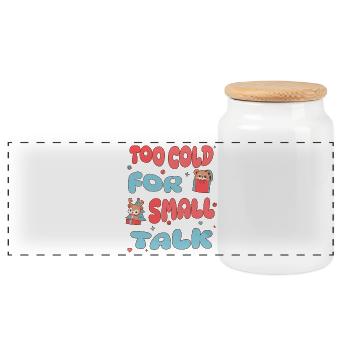 Funny Reindeer Outfit for Christmas Party - Panoramic Cookie Jar with Wooden Lid - white - Front