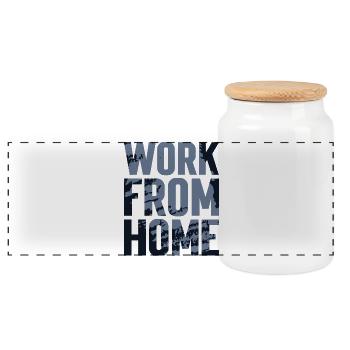 Travail à Domicile Texturé - Boîte à biscuits avec couvercle en bois - blanc - Devant