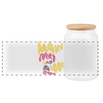 Good One - Positive Mood - Panoramic Cookie Jar with Wooden Lid - white - Front