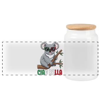 Ciao Bella - Boîte à biscuits avec couvercle en bois - blanc - Devant