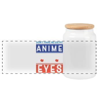 Anime Manga Otaku Kawaii Japan Cosplay Comic - Panoramic Cookie Jar with Wooden Lid - white - Front
