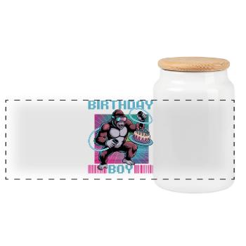 Anniversaire Gamer VR - Boîte à biscuits avec couvercle en bois - blanc - Devant