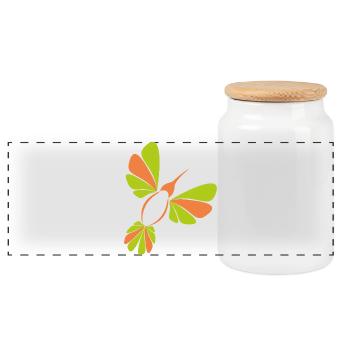 Kolibri_002 - Boîte à biscuits avec couvercle en bois - blanc - Devant