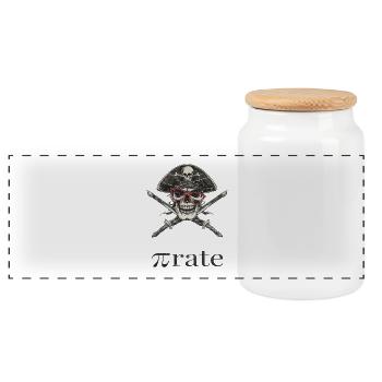 nerd pirate with glasses - Panorama Keksdose mit Holzdeckel - Weiß - Vorne