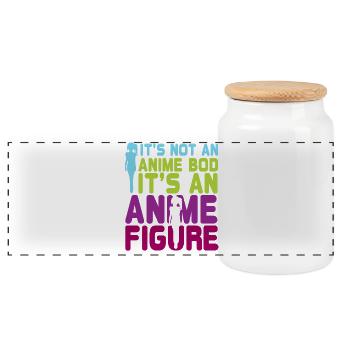 Anime Manga Otaku Kawaii Japan Cosplay Comic - Panoramic Cookie Jar with Wooden Lid - white - Front