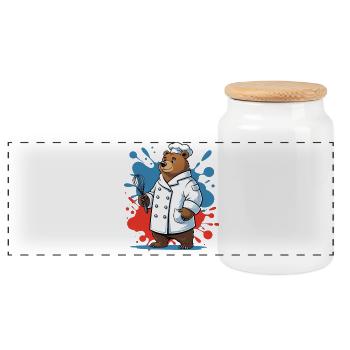 Conception de Bärenkoch - Boîte à biscuits avec couvercle en bois - blanc - Devant