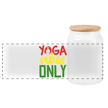 T-shirt Only Yoga Vibes - Boîte à biscuits avec couvercle en bois - blanc - Devant