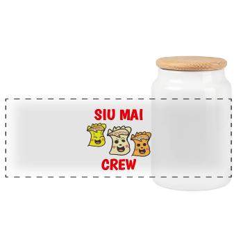 siu mai crew  - Panorama Keksdose mit Holzdeckel - Weiß - Vorne