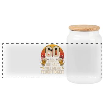 60 Maintenant, la peau a besoin de beaucoup plus d'hydratation - Boîte à biscuits avec couvercle en bois - blanc - Devant