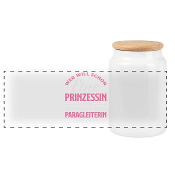 Princess Paragliding Adventure Parapente - Boîte à biscuits avec couvercle en bois - blanc - Devant