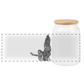 Angel - Panoramic Cookie Jar with Wooden Lid - white - Front