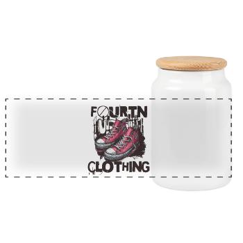 FØURTN Urban Sneakers – Streetwear Design - Boîte à biscuits avec couvercle en bois - blanc - Devant