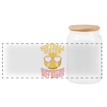 Softball Dire Soeur Drôle Softball Cadeau - Boîte à biscuits avec couvercle en bois - blanc - Devant