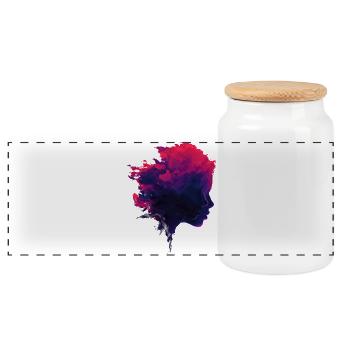 Crimson_Flow_Profile - Boîte à biscuits avec couvercle en bois - blanc - Devant