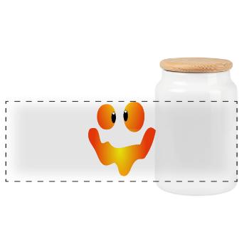 Funny Pumpkin Face Halloween Shirt Outfit Top - Panoramic Cookie Jar with Wooden Lid - white - Front