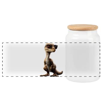 Raptor Velociraptor Dinosaurier Dino Raptoren - Panorama Keksdose mit Holzdeckel - Weiß - Vorne