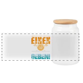 Auto Tuner Tuning Kfz Werkstatt Mechaniker Spruch - Panoramic Cookie Jar with Wooden Lid - white - Front