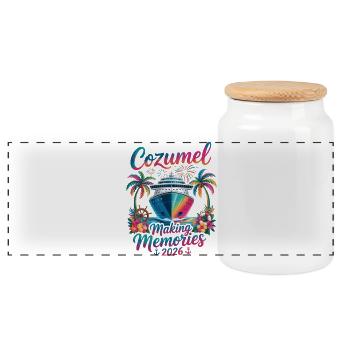 Cozumel Making Memories 2026 - Panorama Keksdose mit Holzdeckel - Weiß - Vorne