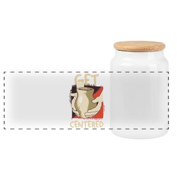 Get Centered Kaffeemoment - Panorama Keksdose mit Holzdeckel - Weiß - Vorne