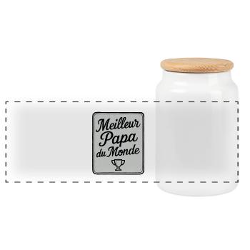 World's Best Dad - Father's Day - Gift - Panoramic Cookie Jar with Wooden Lid - white - Front