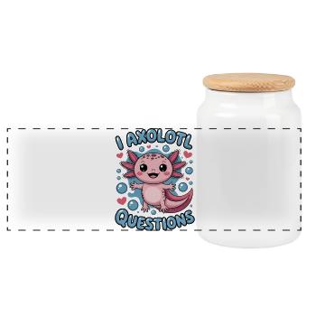 Axolotl Dire Axolotls Drôle Axolotl Cadeau - Boîte à biscuits avec couvercle en bois - blanc - Devant