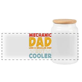 Car Mechanic Mechatronics Technician Screwdriver Gift - Panoramic Cookie Jar with Wooden Lid - white - Front