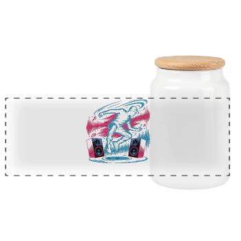 Streetdance Beat – Urban DJ Music Design - Panoramic Cookie Jar with Wooden Lid - white - Front