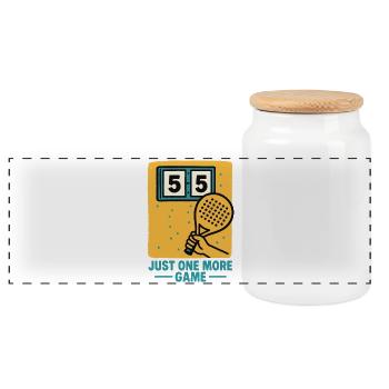 Padel juste un jeu de plus Tennis drôle - Boîte à biscuits avec couvercle en bois - blanc - Devant