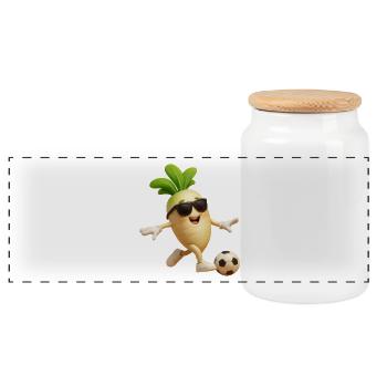 Radis d’hiver Daikon Football - Boîte à biscuits avec couvercle en bois - blanc - Devant