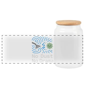 Cleanroom Technician Controlled Environment - Panoramic Cookie Jar with Wooden Lid - white - Front