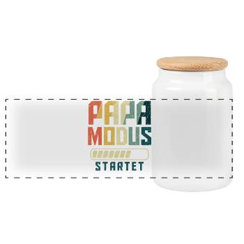 LE MODE PAPA EN DEVENIR COMMENCE Amusant - Boîte à biscuits avec couvercle en bois - blanc - Devant
