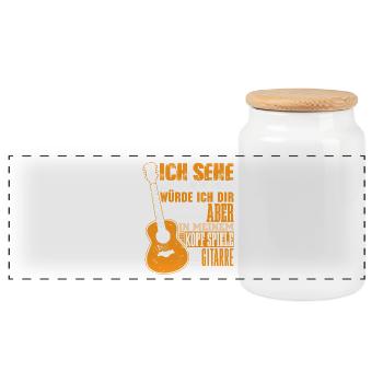 Guitare Guitariste Musicien Guitariste - Boîte à biscuits avec couvercle en bois - blanc - Devant