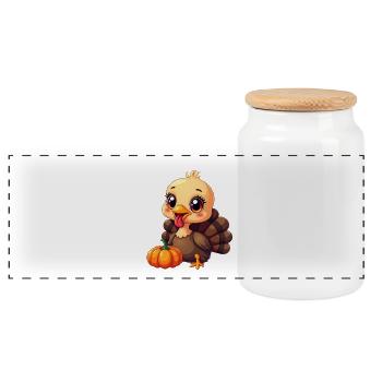 Thanksgiving Truthahn Baby - Panorama Keksdose mit Holzdeckel - Weiß - Vorne