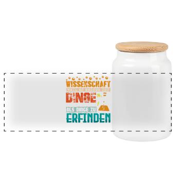 Science Scientist Chemistry - Panoramic Cookie Jar with Wooden Lid - white - Front