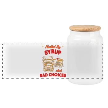 Butter Waffles Breakfast Fan Shirt - Panoramic Cookie Jar with Wooden Lid - white - Front