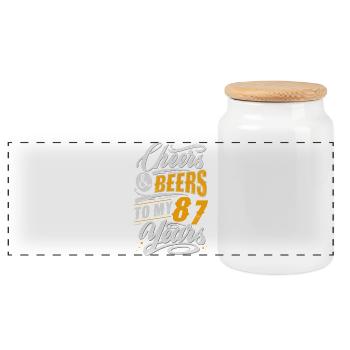 Amateur de bière du 87e anniversaire - Boîte à biscuits avec couvercle en bois - blanc - Devant