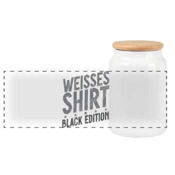 Chemise Blanche Édition Noire Drôle de Dicton - Boîte à biscuits avec couvercle en bois - blanc - Devant