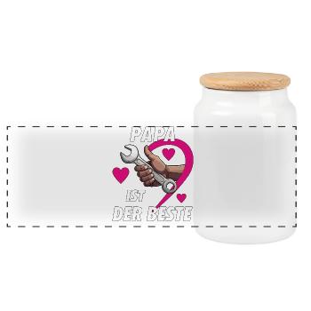 WRENCH HEART DAD THE BEST - Panoramic Cookie Jar with Wooden Lid - white - Front