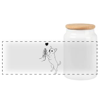 Mignon Chihuahua Chien Lover Art - Boîte à biscuits avec couvercle en bois - blanc - Devant
