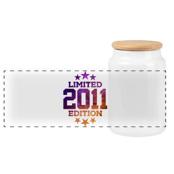 LIMITED EDITION 2011 15. GEBURTSTAG - Panorama Keksdose mit Holzdeckel - Weiß - Vorne