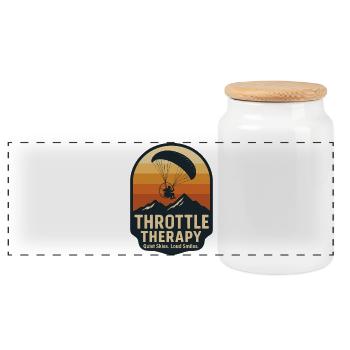 Throttle Therapy Paragliding Adventure - Panoramic Cookie Jar with Wooden Lid - white - Front