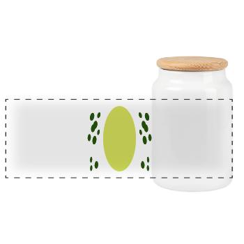 Funny Frog Halloween Costume DIY Frog Animal - Panoramic Cookie Jar with Wooden Lid - white - Front