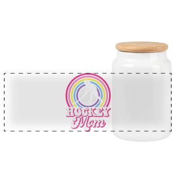 Hockey Hockey sur glace Cadeau pour joueur de hockey sur glace - Boîte à biscuits avec couvercle en bois - blanc - Devant