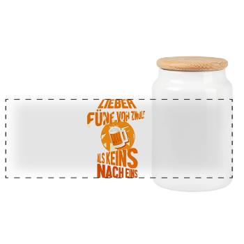 Beer Lovers Beer Saying Beer Drinkers Booze - Panoramic Cookie Jar with Wooden Lid - white - Front