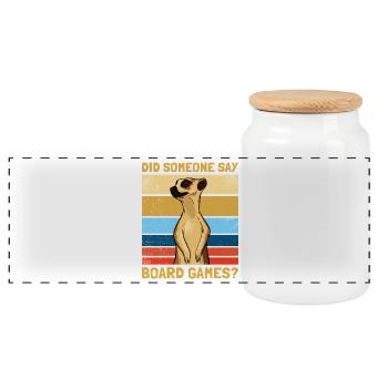 Board Games? Board Game Board Game - Panoramic Cookie Jar with Wooden Lid - white - Front