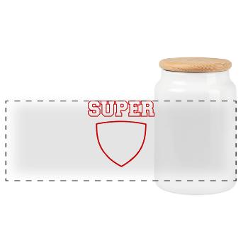 Super pompier, fête des pères, noël - Boîte à biscuits avec couvercle en bois - blanc - Devant