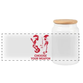 Choisissez votre arme – La paix au lieu de la guerre - Boîte à biscuits avec couvercle en bois - blanc - Devant