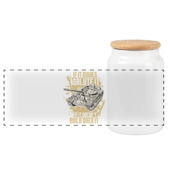 Mécanicien militaire - Boîte à biscuits avec couvercle en bois - blanc - Devant