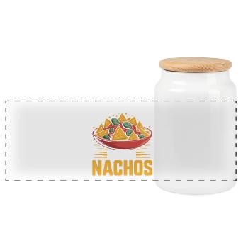Tortilla Taco Nachos mexicains - Boîte à biscuits avec couvercle en bois - blanc - Devant